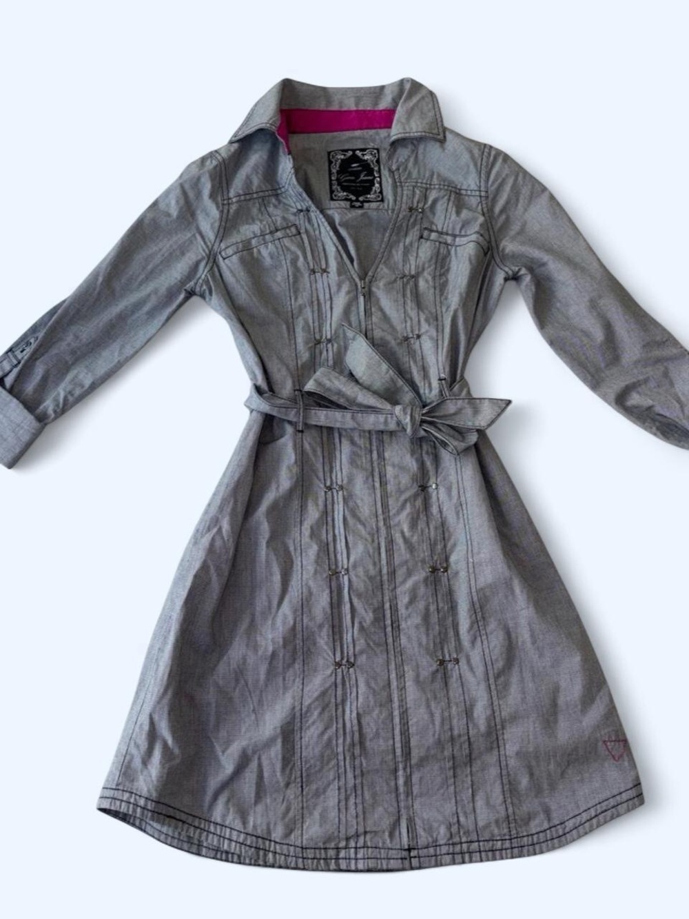 GUESS Vintage Y2K Belted Utility Jacket Style Dress
